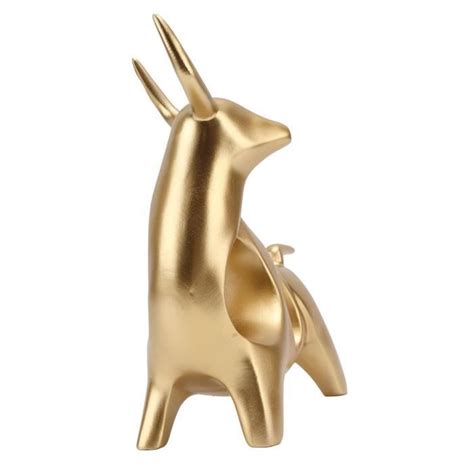 Hurrise Statue De Taureau Fengshui En R Sine Golden Bull Sculpture