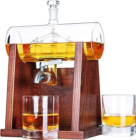 Jillmo Whiskey Decanter Sets For Men 1250ml Decanter Set With 2