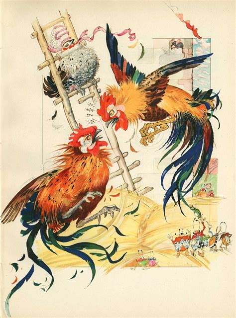 Felix Lorioux Aesop Illustration Rooster Painting Rooster Art