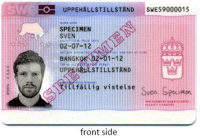 Residence Permit Document Of Sweden Immigration Services Residence