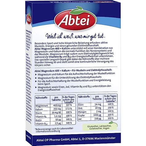 Magnesium Kalium Depot Tabletten Von Abtei