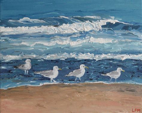 Seagulls Paintings Of Beach Huts Landscapes And Seascapes By Linda