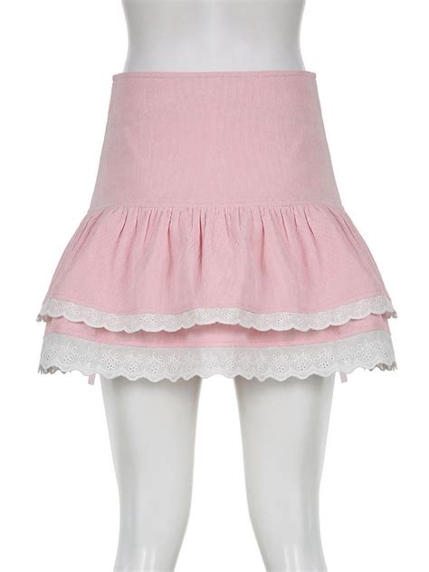 Kawaii Pink Corduroy Babydoll Skirt Kawaii Fashion Shop Cute Asian