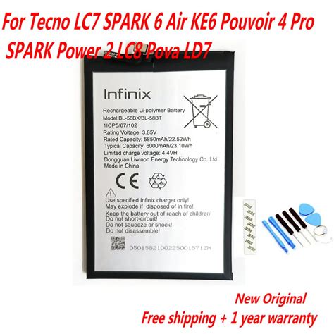 Original Mah Bl Bt Bl Bx Battery For Tecno Lc Spark Air Ke