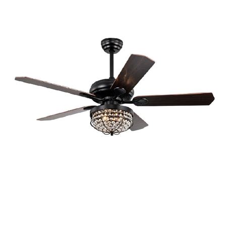 CIPACHO 52 In Indoor Black Modern Ceiling Fan With Remote Control