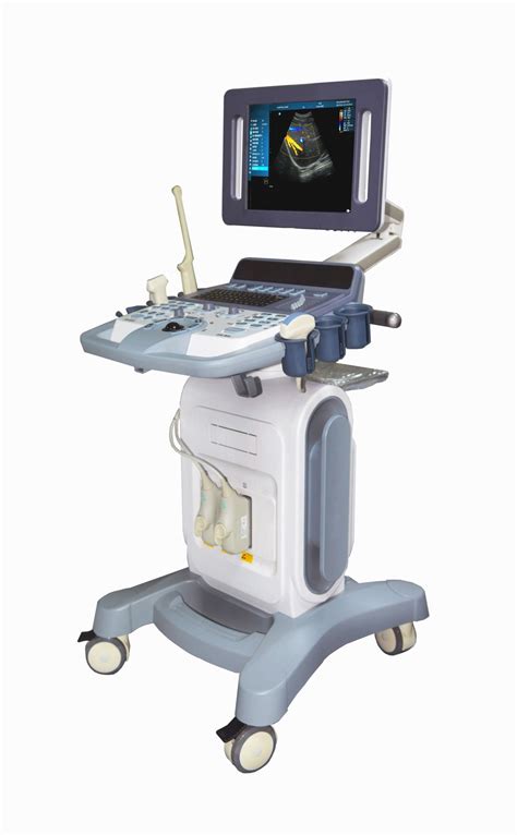 High Resolution 15 Inch LCD Monitor Digital Color Doppler Trolley