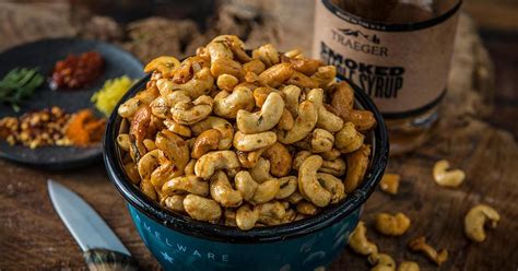 Smoked Sweet And Spicy Cashews Recipe Traeger Grills