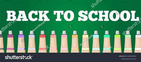 Vector Cartoon Background School Supplies Place Stock Vector (Royalty ...