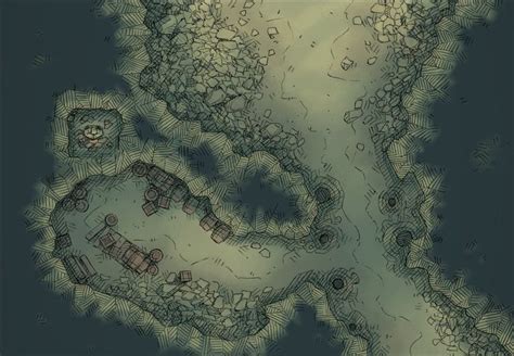 Cavern Mouth 2 Minute Tabletop Fantasy Map Dungeon Maps Dungeons