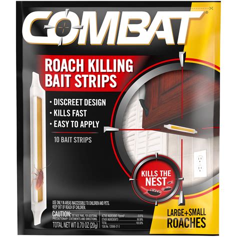 Combat Roach Killing Bait Strips For Large And Small Roaches Indoor