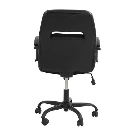 Poundex Furniture Faux Leather Office Chair In Black And Grey