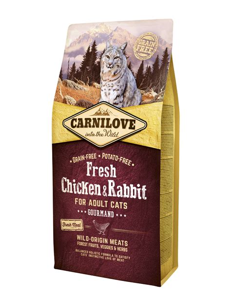 Fresh Chicken Rabbit Adult Katt Kattmat Torrfoder Carnilove Lupus