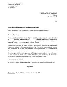 Exemple Gratuit De Lettre Demande Mise Disposition Un Panneau