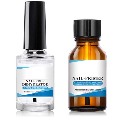 2x15ml Nail Primer & Dehydrate Set for Fast Dry Bonding - UV Gel Base