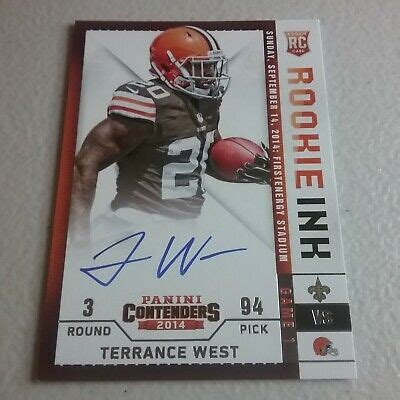 Terrance West Panini Contenders Rookie Ink Autographed Rc Rri Tw