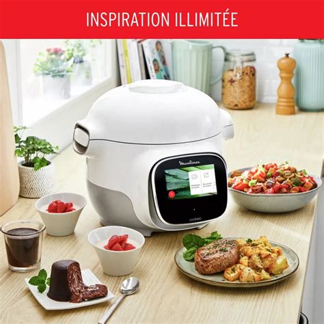 Multicuiseur Cookeo Touch Mini WiFi Recettes illimitées 3L Blanc