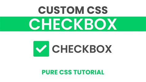 Custom Checkbox Css Styling Checkbox Pure Css Tutorial Youtube