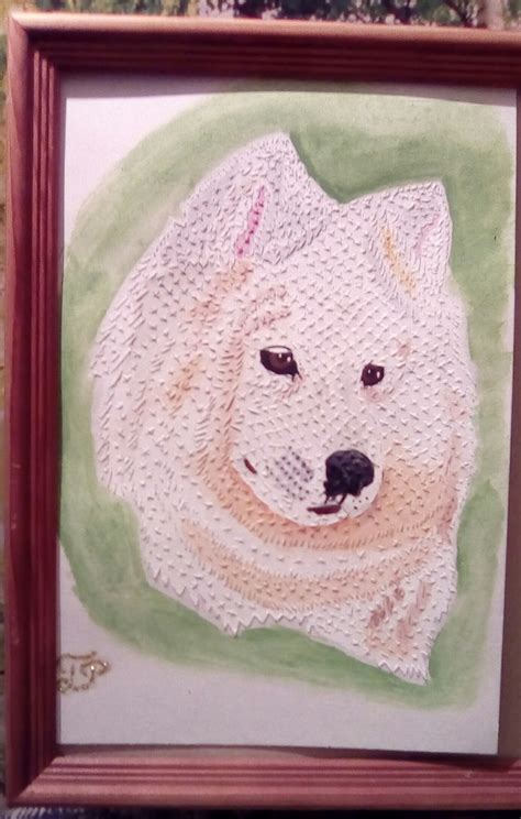 Иллюстрация Щенок самоедской лайки в стиле реализм