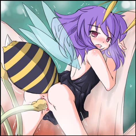 Rule 34 Bee Bee Girl Flower Lowres Nude Pollination Purple Hair Pussy Red Eyes Sex Tentacle