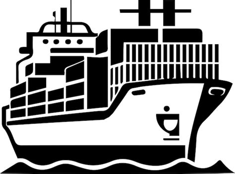 Premium Vector Container Ship Logo Monochrome Design Style