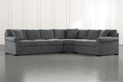 Elm Ii Dark Grey 3 Piece Sectional Living Spaces