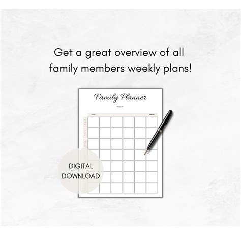 Family Planner, Family Schedule, Family Calendar, Weekly Family Planner ...