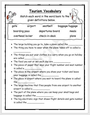 Tourism Vocabulary Worksheet Englishbix Aulas De Ingl S Aulas