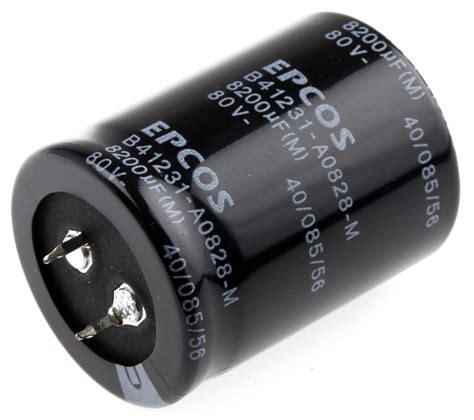 EPCOS 8200μF Electrolytic Capacitor 80V dc Snap In B41231A0828M000