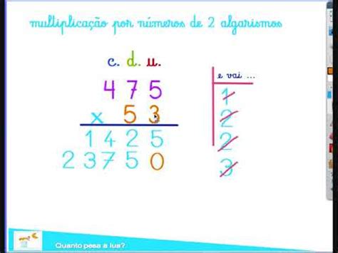 multiplicação por número de 2 algarismos narração YouTube