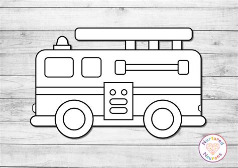 build  fire truck simple community helpers craft printable