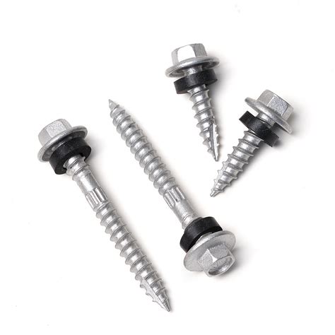 HEX FLANGE HEAD SELF TAPPING SCREW DOUBLE THREAD WITH STRAIGHT KNURL