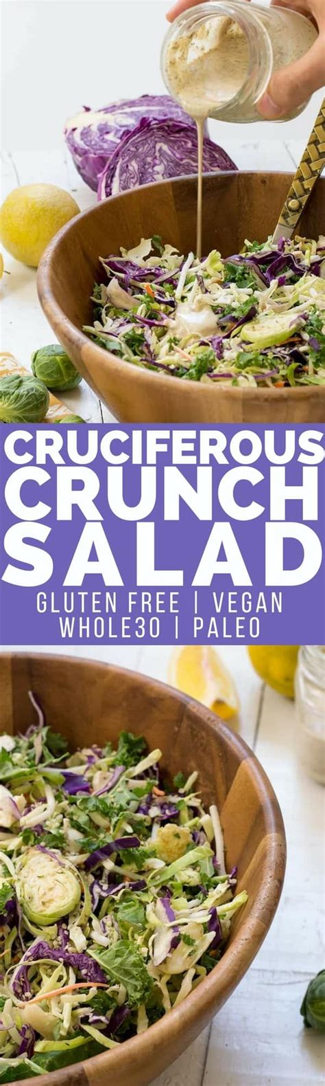 Cruciferous Crunch Salad With Lemon Tahini Dressing Vegan Recipes