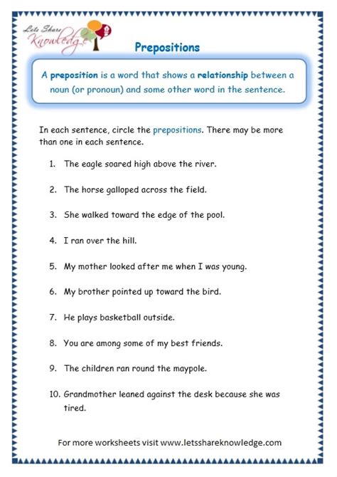 Preposition Worksheets For Grade 5 Prepositions Worksheets Have Fun Teaching