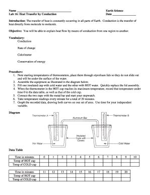 Heat Transfer By Conduction Lab - Fill Online, Printable, Fillable, Blank | pdfFiller