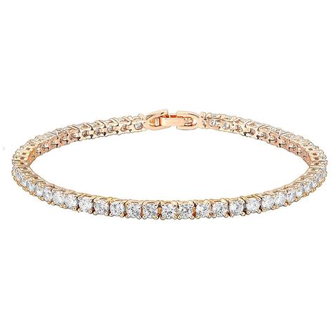 Classic Tennis Bracelet Cubic Zirconia K Plated Yellow Gold Etsy