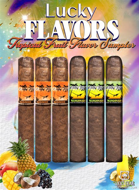 Flavored Cigars Lucky Flavors 6 Piece Tropical Fruit Sampler Lucky Cigar