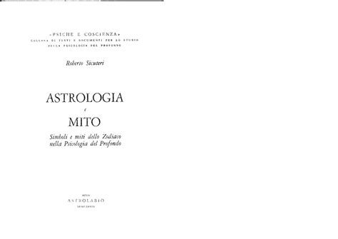 Astrologia E Mito Simboli E Miti Dello Zodiaco Nella Psicologia Del