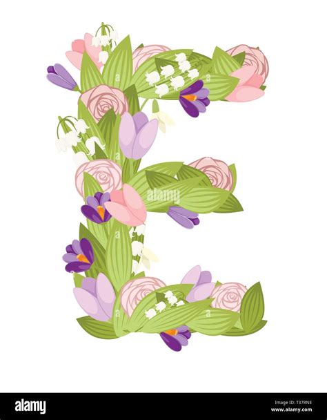 Floral Font Letter E Stock Photos Floral Font Letter E Stock Images