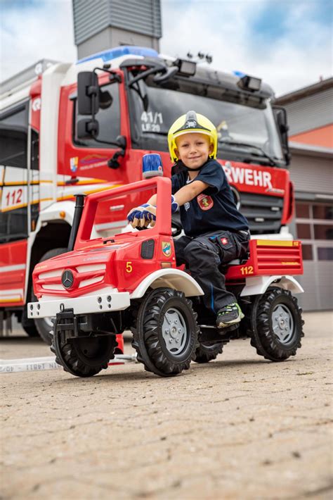 Preissturz Rolly Toys Tretauto Mercedes Unimog Feuerwehr Mit