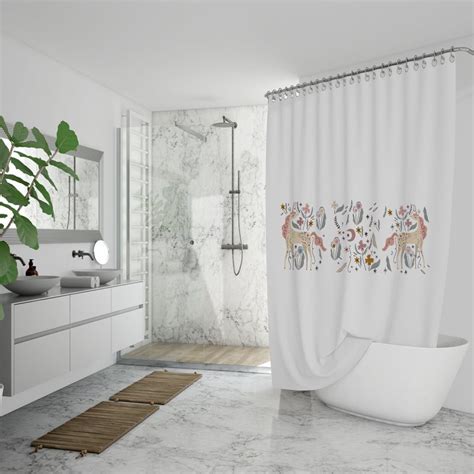 Ripley CORTINA DE BAÑO UNICORNIO