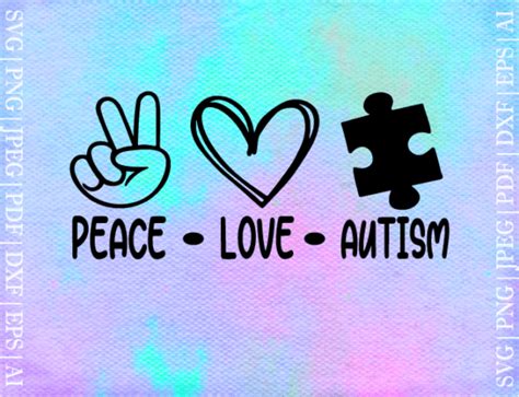 Peace Love Autism Svg Graphic By Seleart · Creative Fabrica