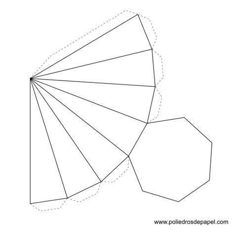 Pirámide heptagonal para armar Poliedros de papel