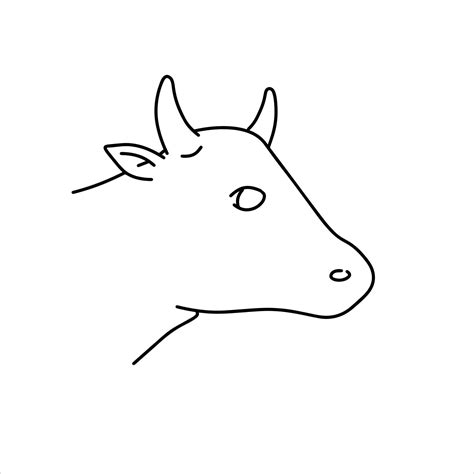 Cow head. Outline cartoon emblem of farm animal. 17428830 Vector Art at Vecteezy