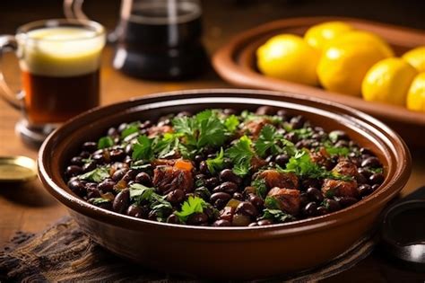 Cuisine Traditionnelle Brésilienne Appelée Feijoada Ragoût De Haricots