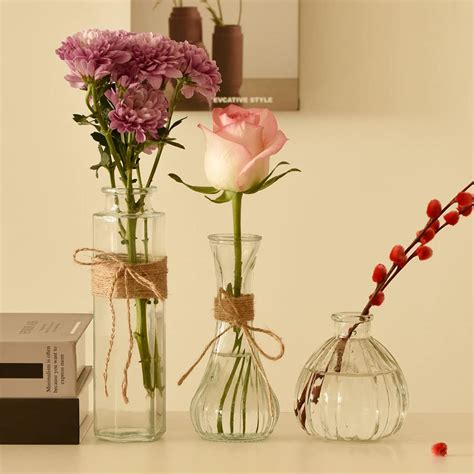 Paisener Bud Vases Set Of 12 Multiple Shapes Of Small Glass Vase Set Flower Vases For Decor