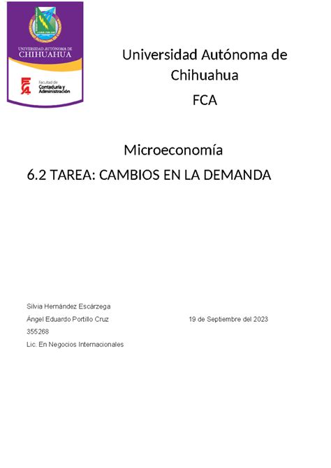 6 2 Tarea Cambios EN LA Demanda Universidad Autónoma de Chihuahua FCA