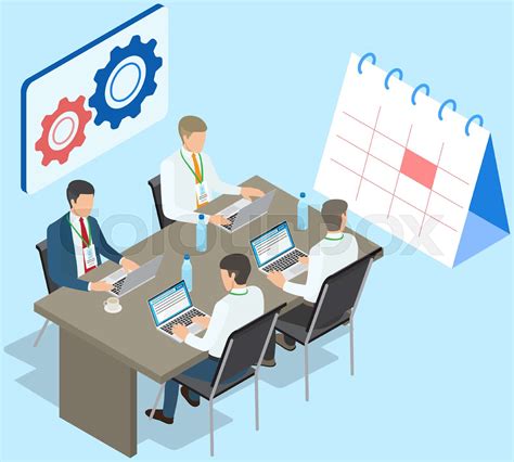 Business Team Makes Office Timetable Of Meetings And Event People Analyze Plan Schedule