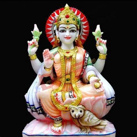 White Traditional Marble Laxmi Mata Statue For Home Size Inch At