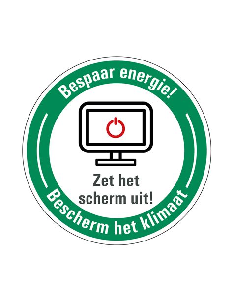 Energie Besparen Sticker Zet Scherm Uit Kopen