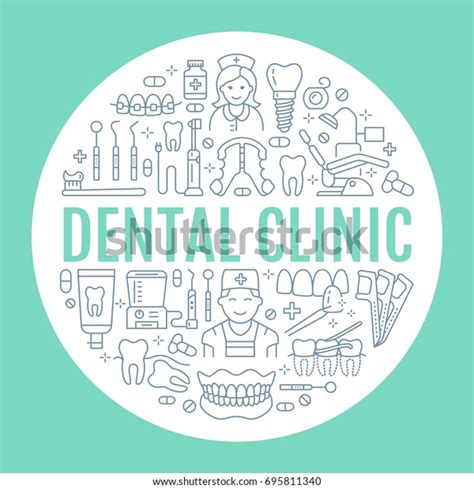 Dentist Orthodontics Medical Banner Vector Line Stock Vector Royalty